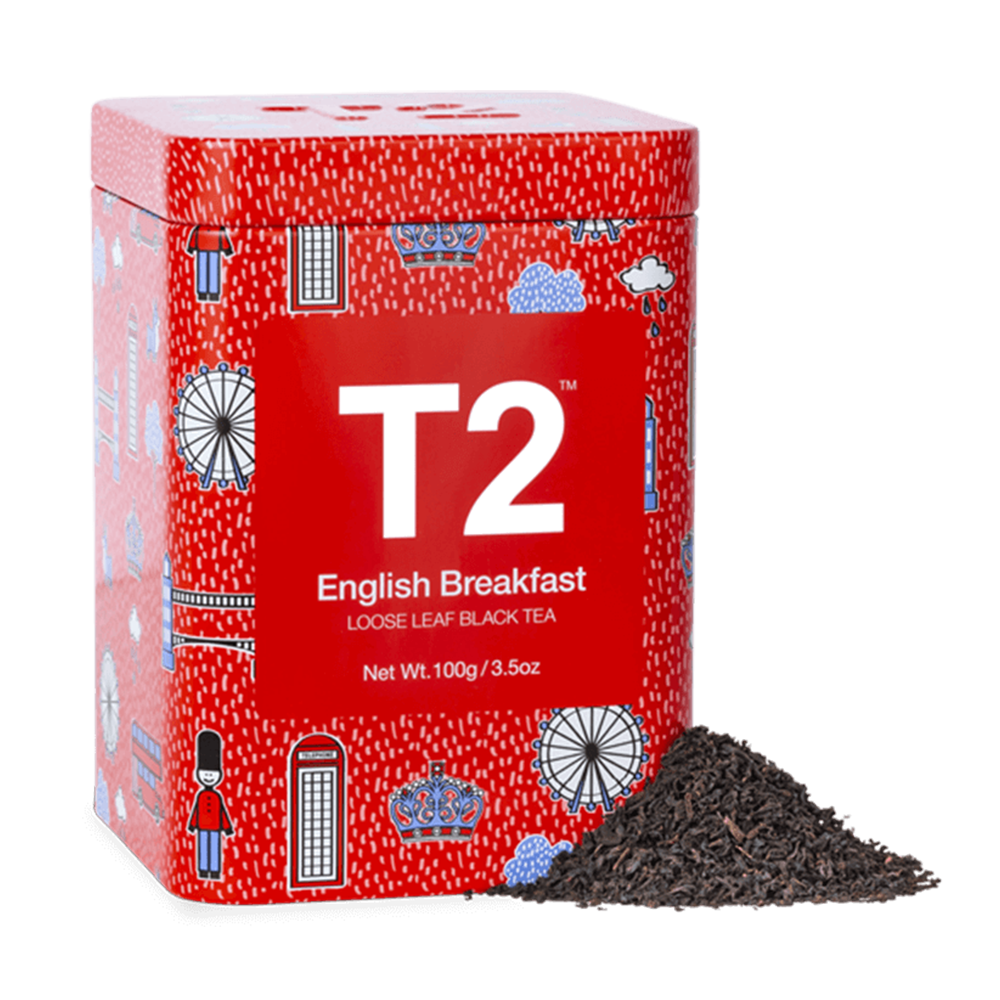 T2 Merlo English Breakfast Tea tea tin loose leaf black tea