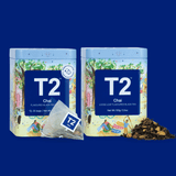 Merlo Coffee Chai Tea T2 leaf and bags in tins together